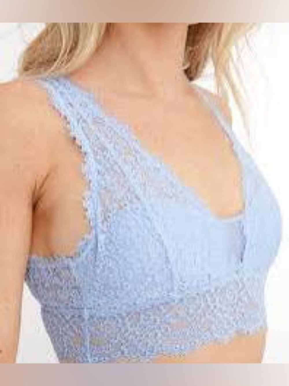 Aerie Eyelash Lace Padded Plunge Bralette in Light Blue, AE, romantic, sexy bra